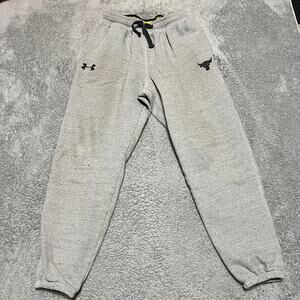 Under Armour Pants Mens Medium Project Rock Warm Up Fleece Gray **staining